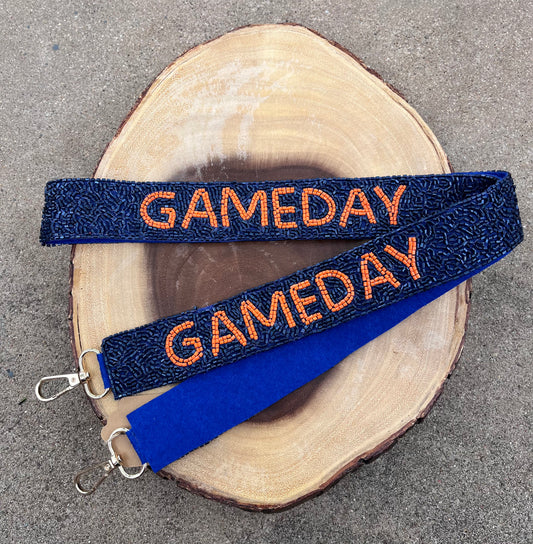 Blue + Orange Astros Beaded Purse Strap - Gameday