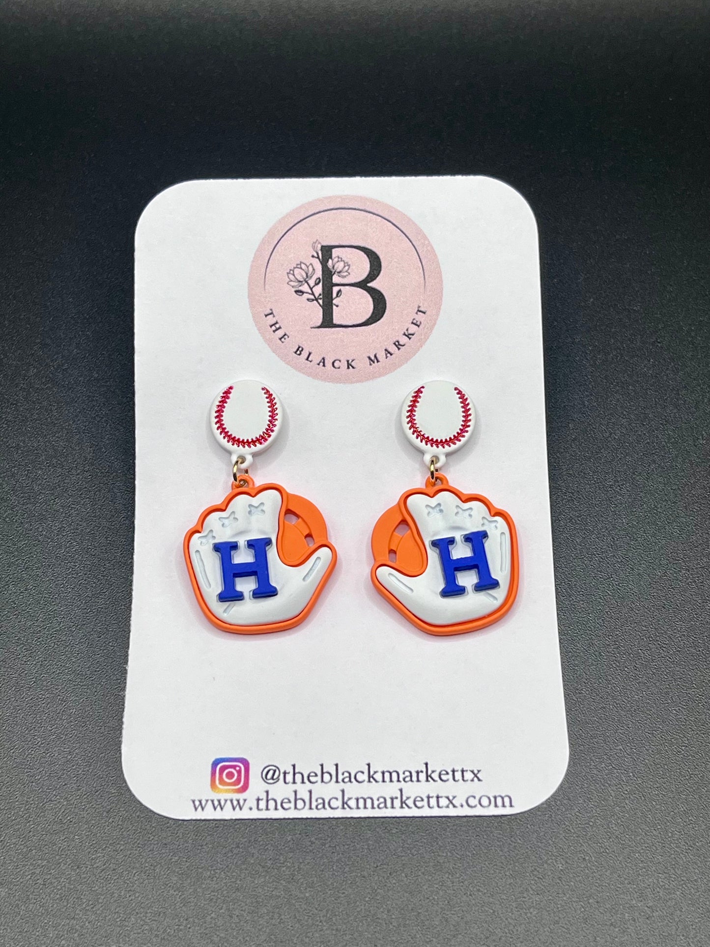 Astros Baseball Glove Earrings