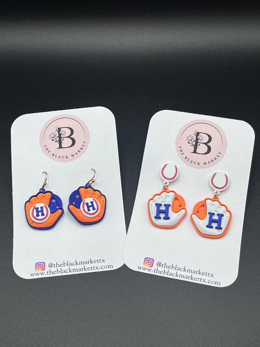 Astros Baseball Glove Earrings