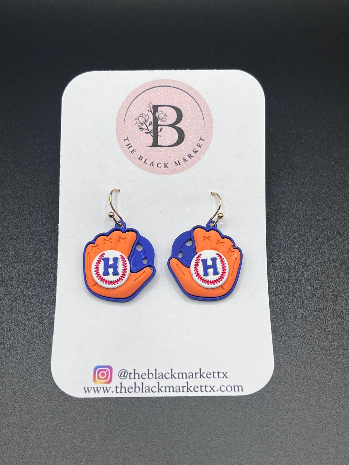 Astros Baseball Glove Earrings