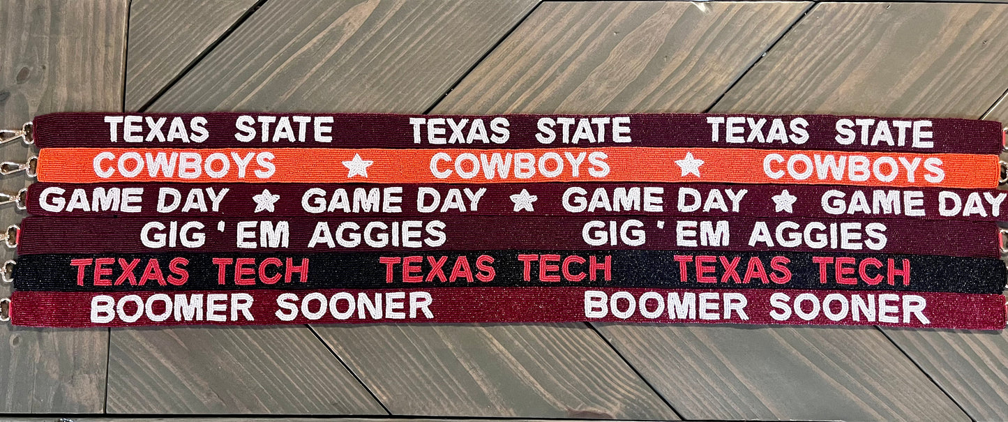 College Football Beaded Purse Straps