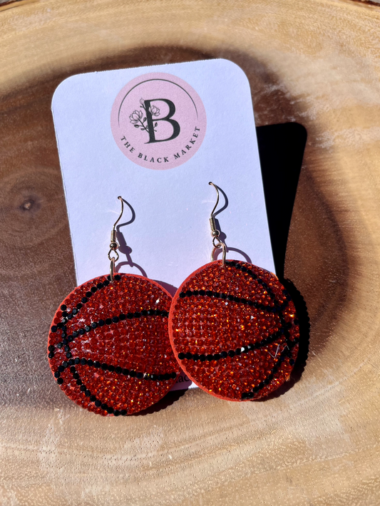 Sparkle Basketball Earrings