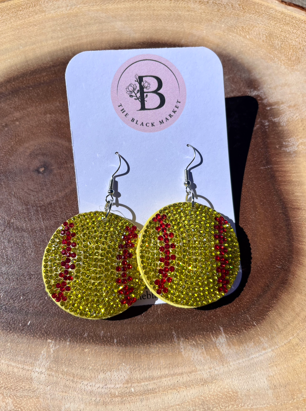 Sparkle Softball Earrings