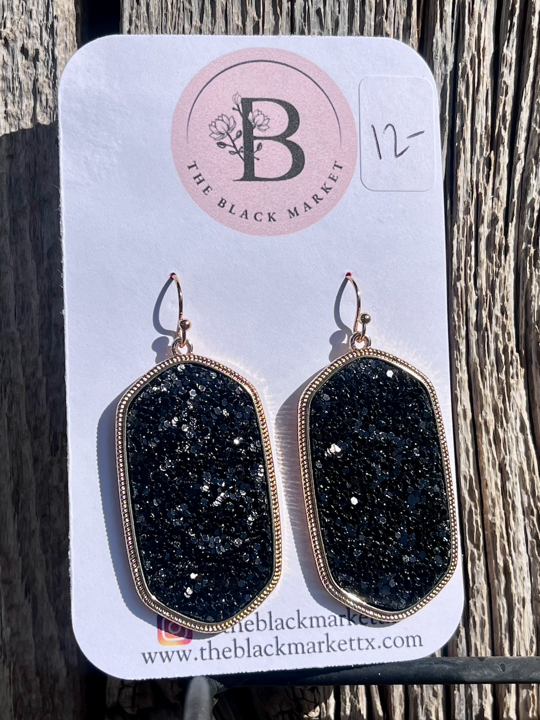 Black Shimmer Earrings