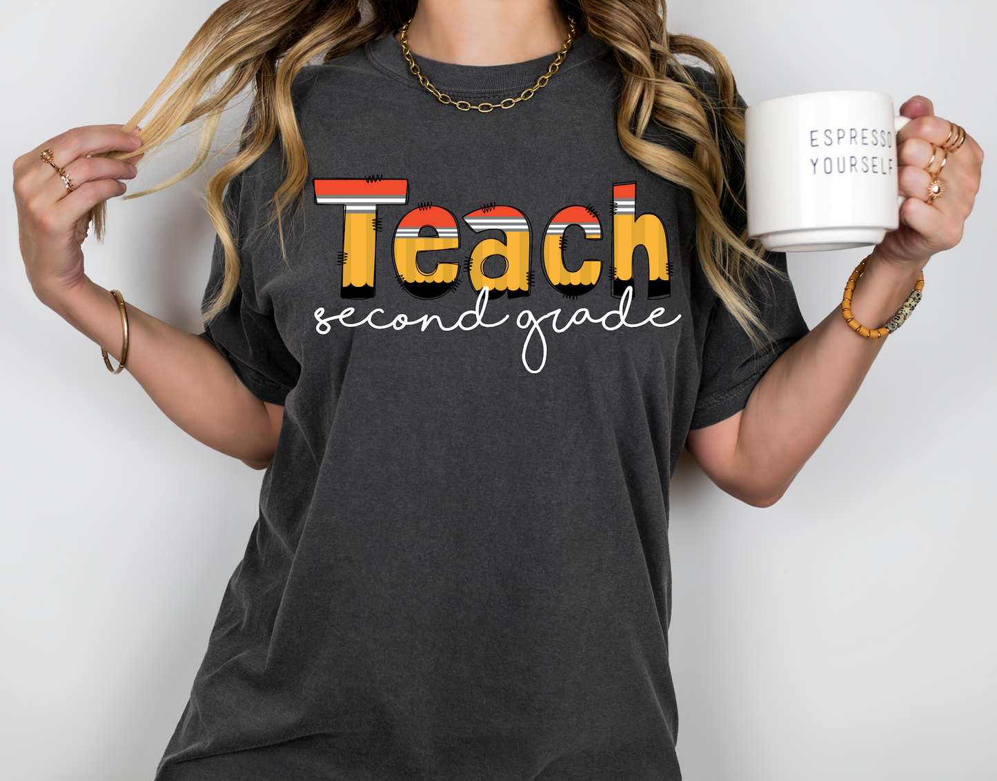 Personalized TEACH Pencil Tee - Bella Canvas & Comfort Colors