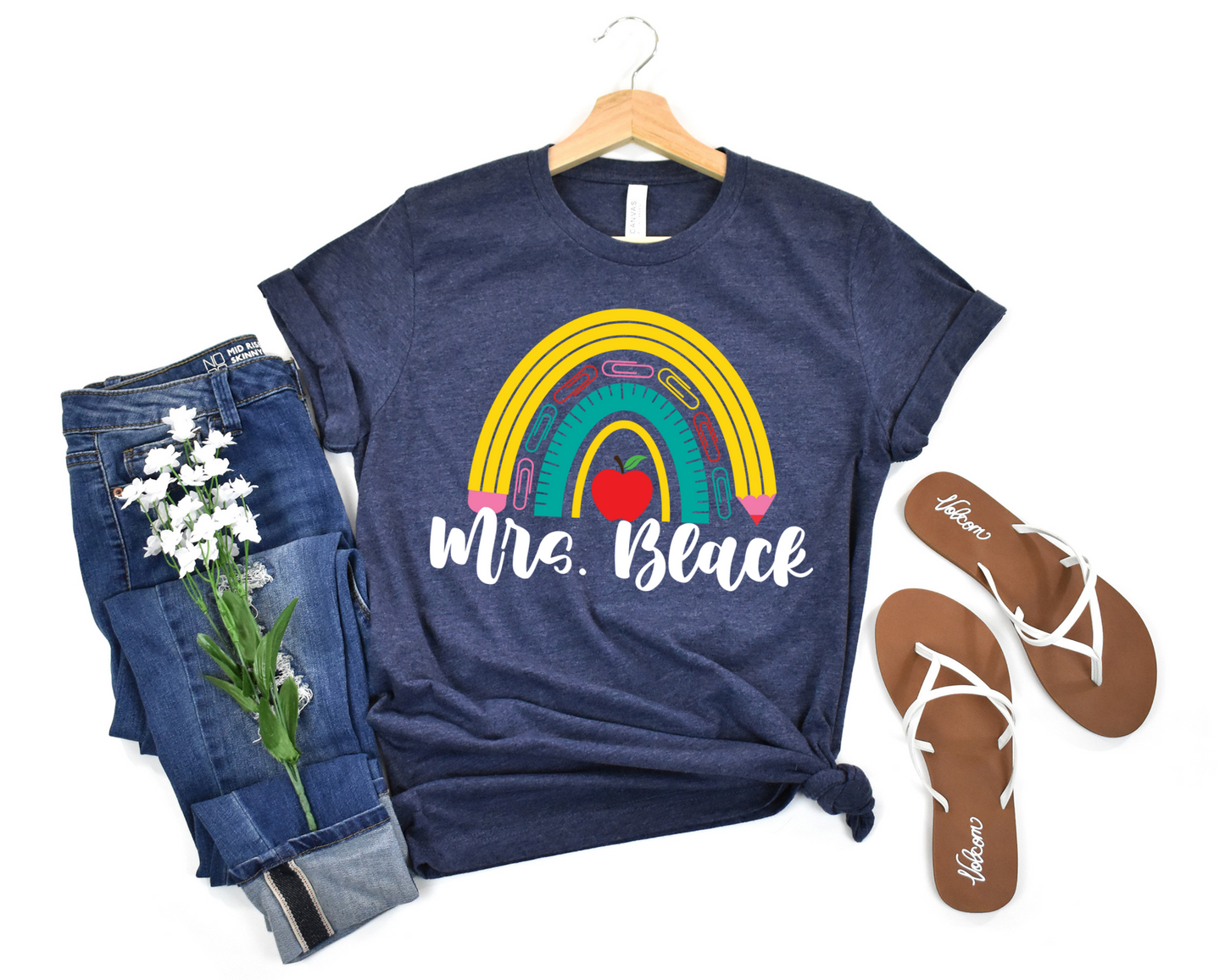 Rainbow Pencil Tee - Custom Text!