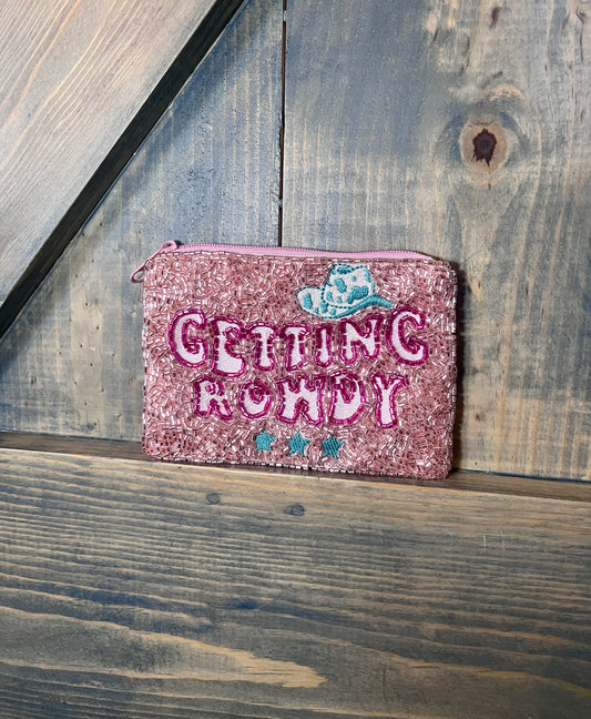 Getting Rowdy Beaded Coin & Card Purse