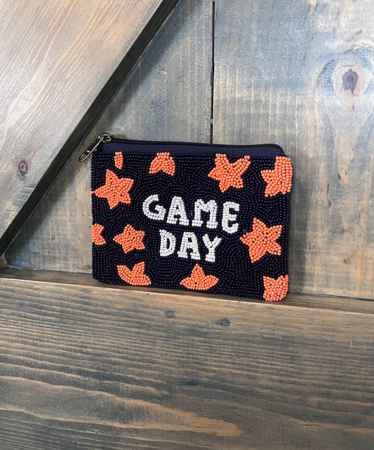 Game Day Beaded Coin & Card Purse