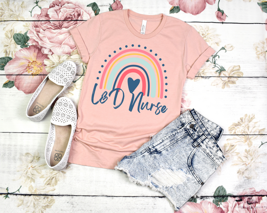 L&D Nurse Rainbow Tee