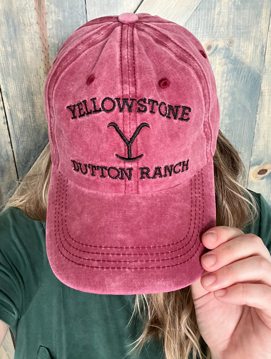 Maroon Washed Yellowstone Hat