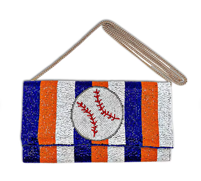 Beaded Baseball Clutch/Crossbody