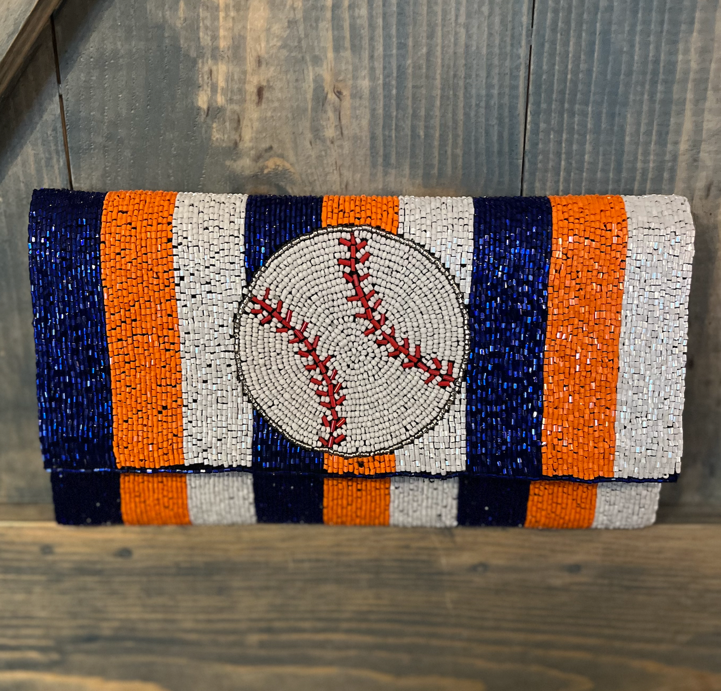 Beaded Baseball Clutch/Crossbody